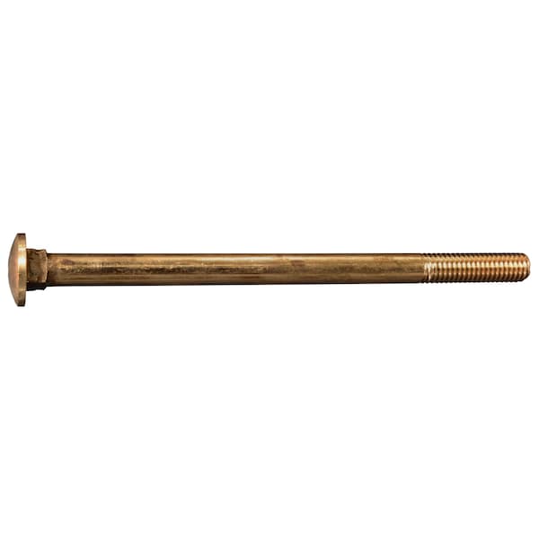 Carriage Bolt, Square Neck, 16 (Coarse), 6 in L, Silicon Bronze, 2 PK